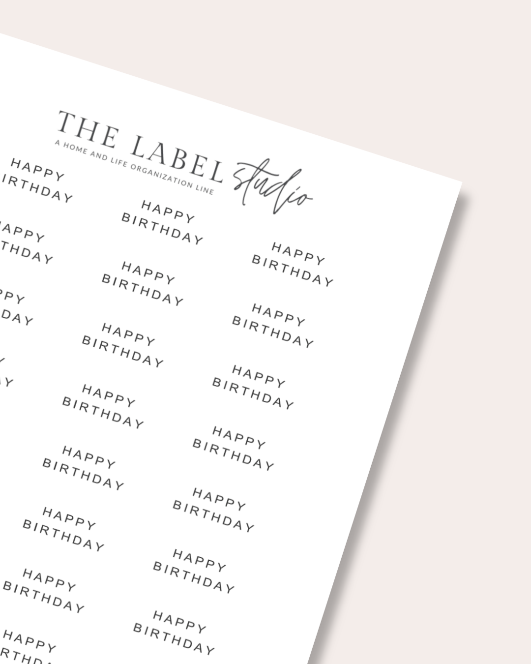 Happy Birthday Script Sticker Sheet - FONT A