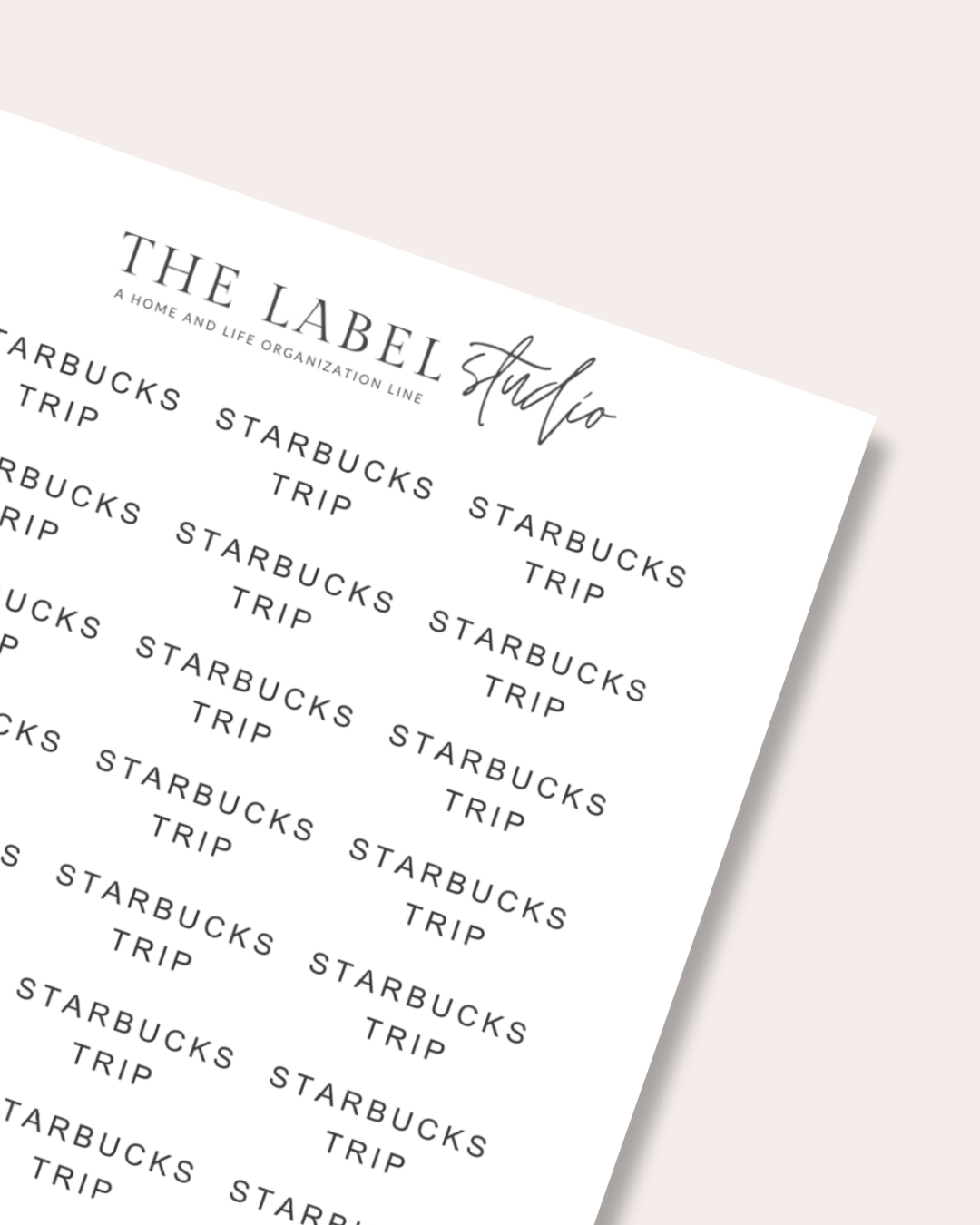 Starbucks Trip Script Sticker Sheet - FONT A