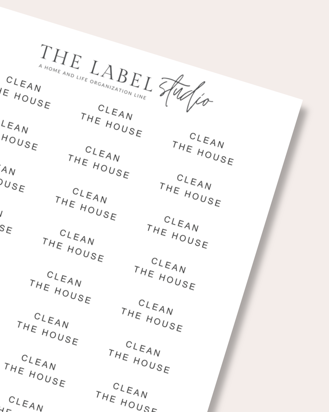 Clean The House Script Sticker Sheet - FONT A