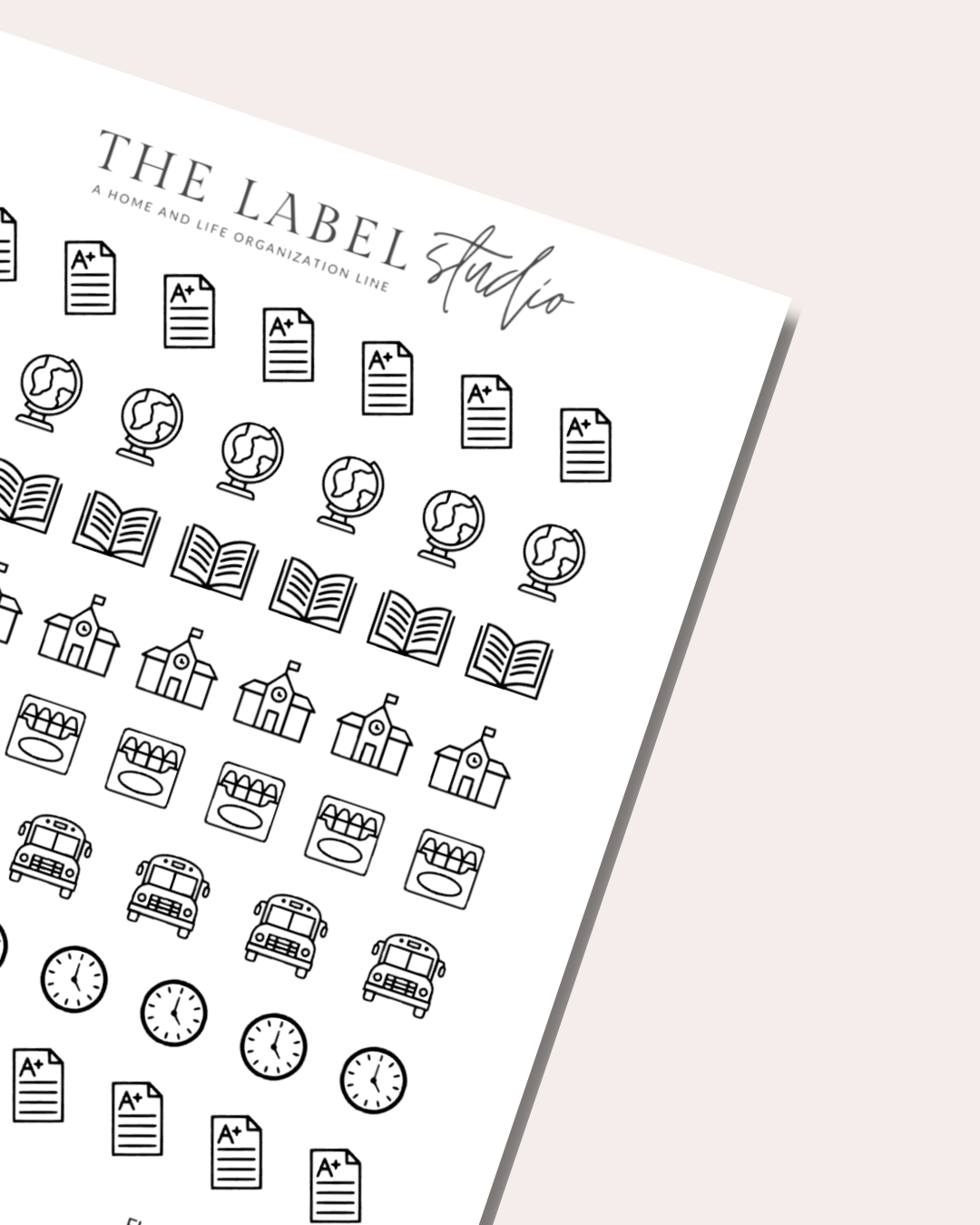 School Icon Sampler Sticker Sheet