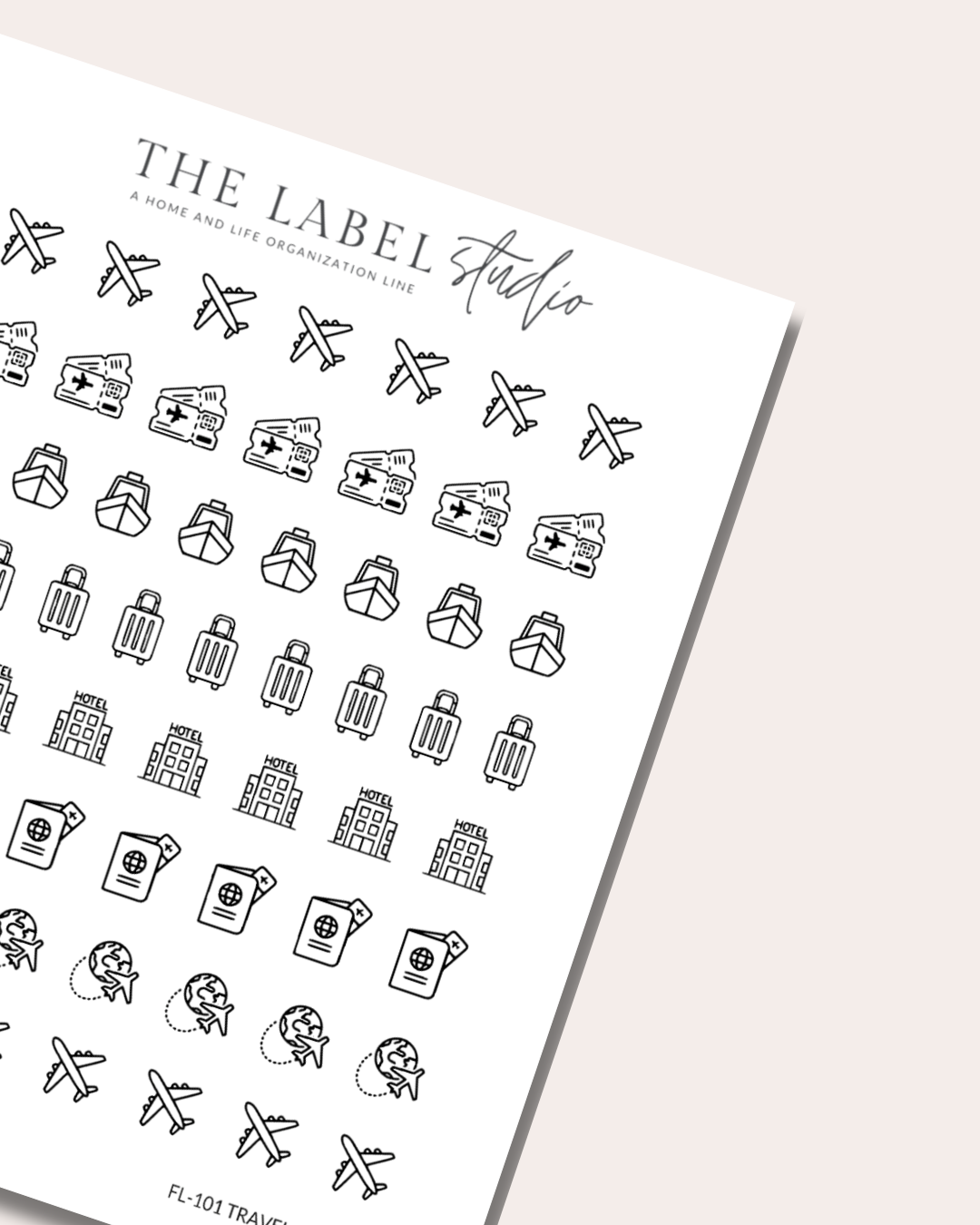 Travel Icon Sampler Sticker Sheet