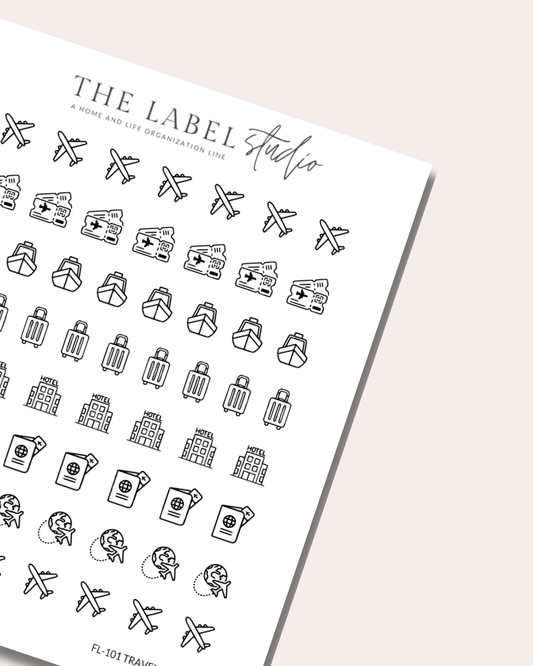 Travel Icon Sampler Sticker Sheet