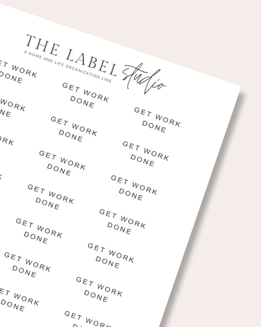 Get Work Done Script Sticker Sheet - FONT A