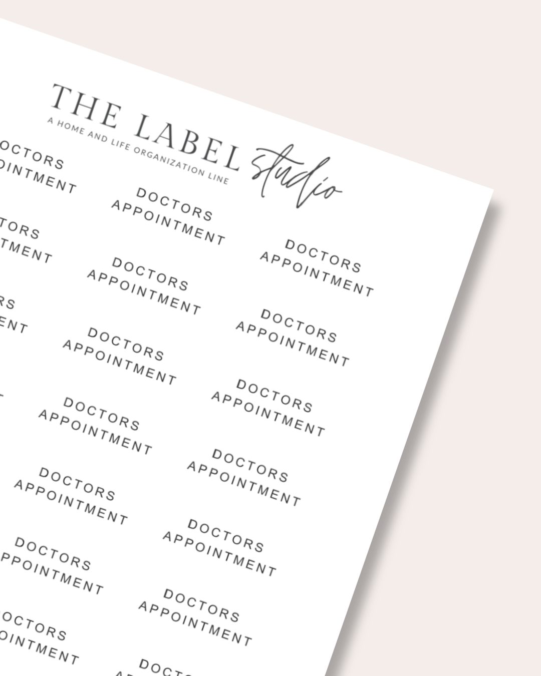 Doctors Appointment Script Sticker Sheet - FONT A