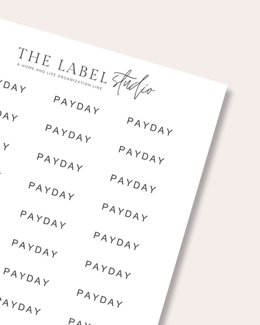 Payday Script Sticker Sheet - FONT A