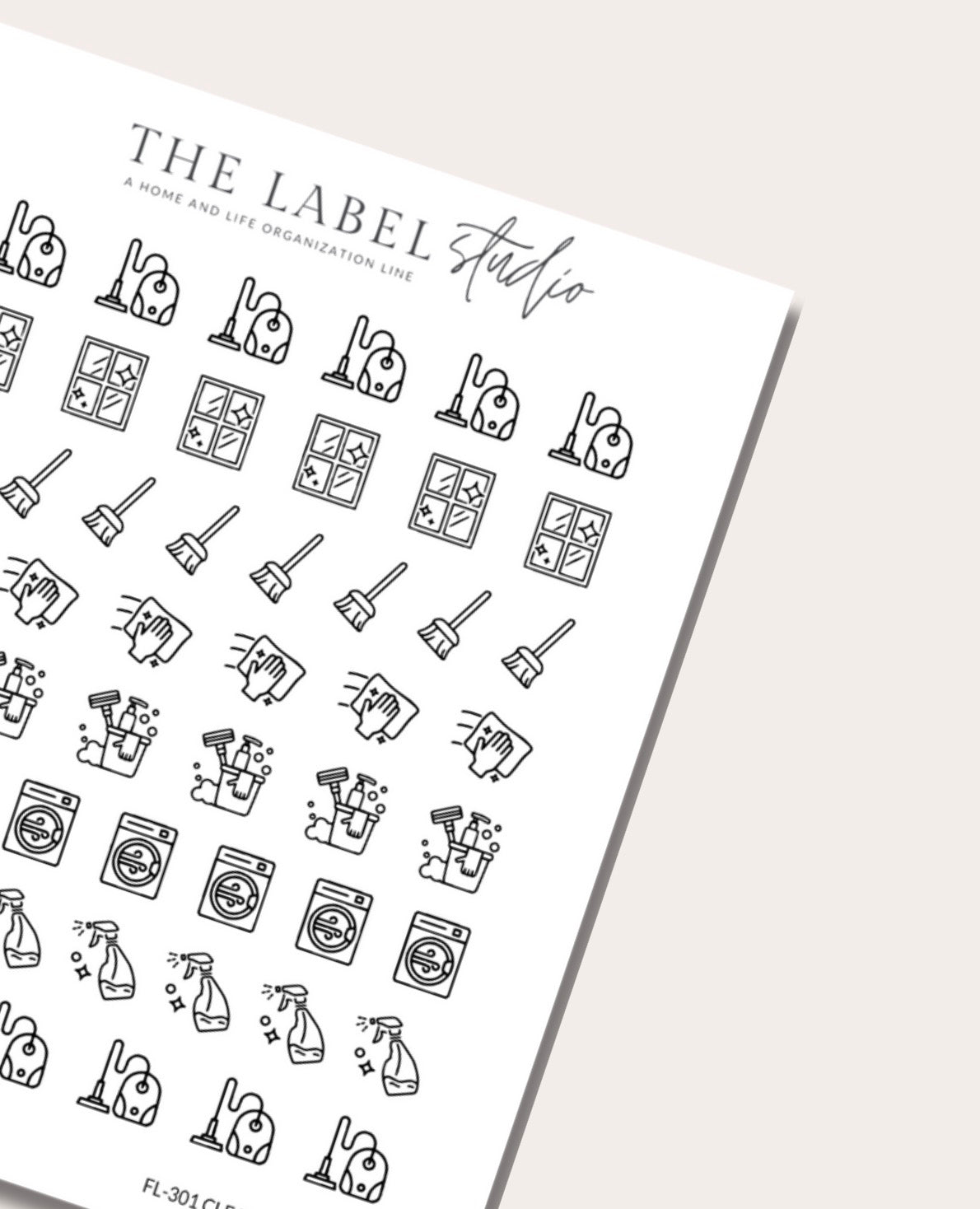 Cleaning Icon Sampler Sticker Sheet