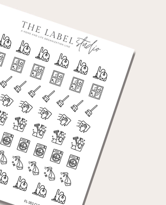 Cleaning Icon Sampler Sticker Sheet