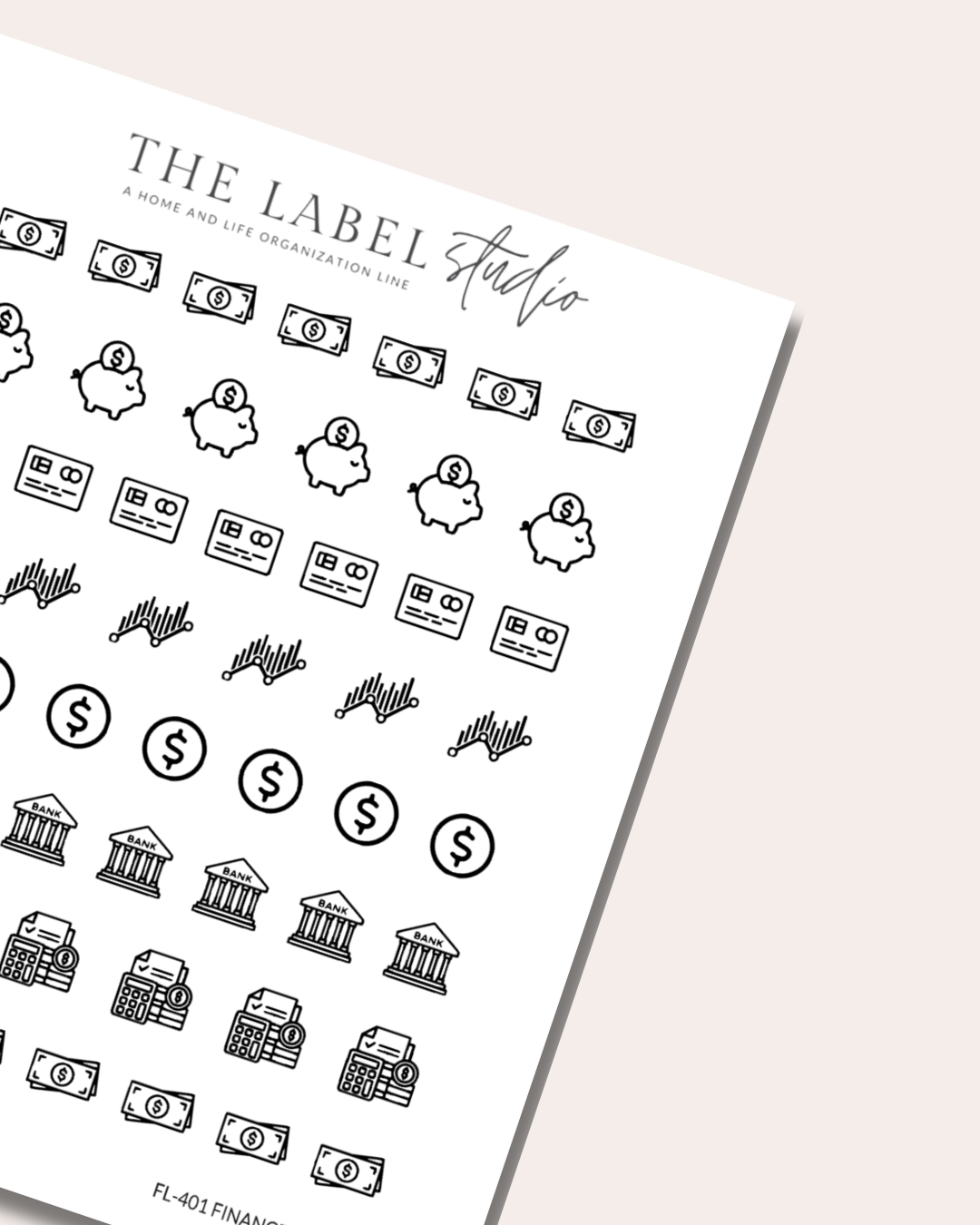 Finance Icon Sampler Sticker Sheet