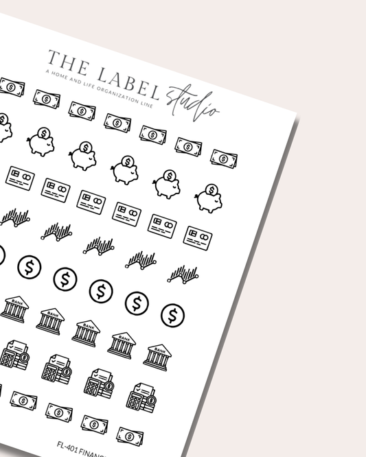 Finance Icon Sampler Sticker Sheet